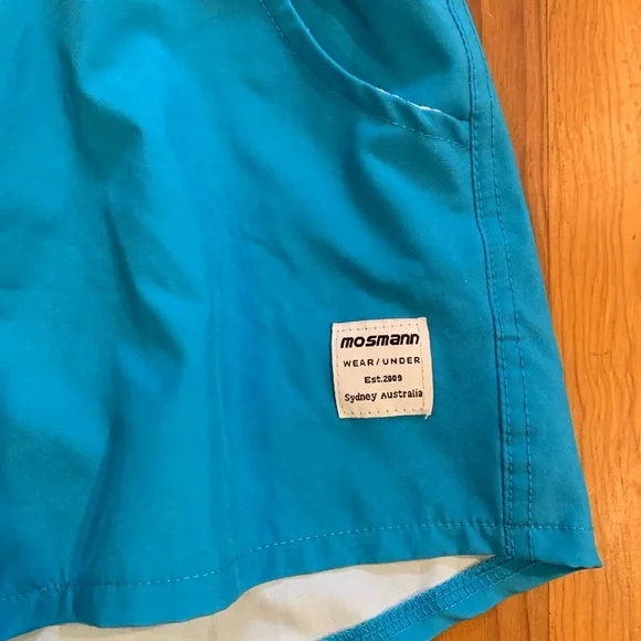 Mosmann Womens Shorts XS Blue Stripped Volley Drawstring Athleisure - Picture 2 of 6